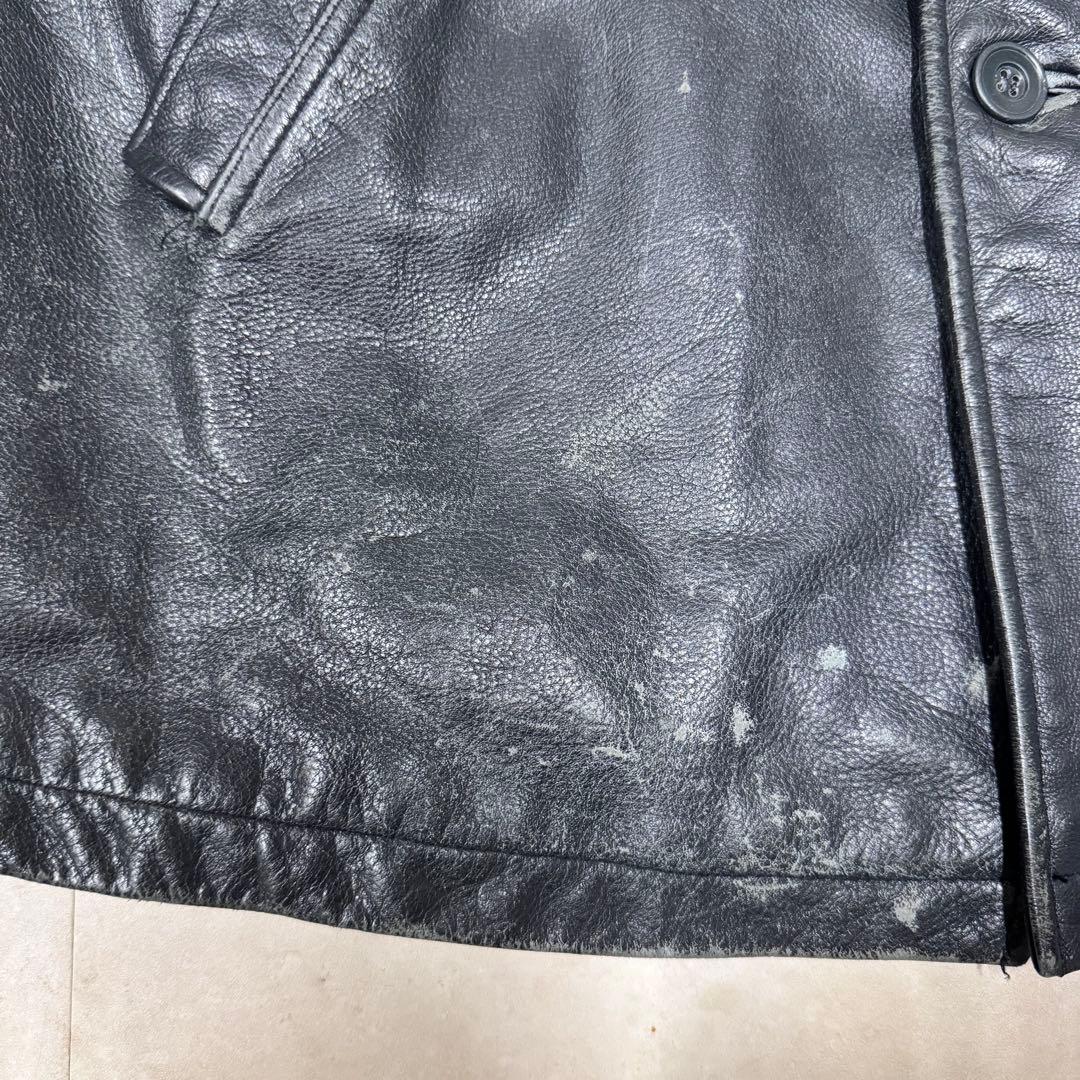 90s オールドギャップ ブラック レザーコート L 本革 カーコート