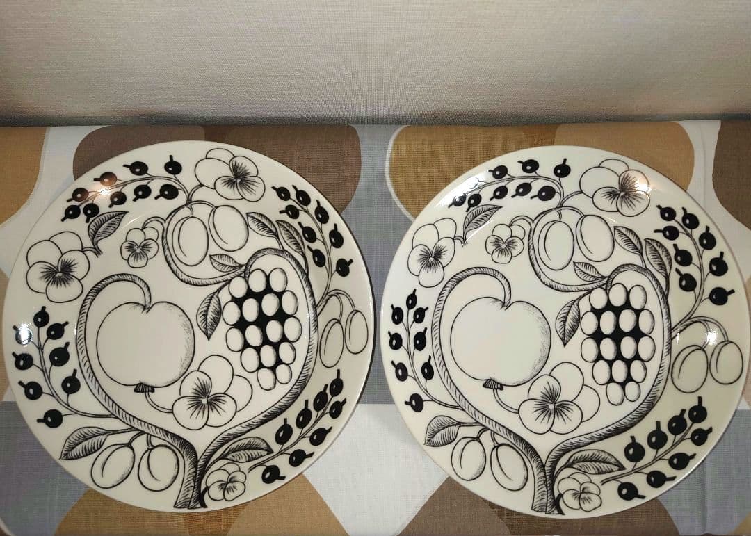 アラビア　旧ロゴ　パラティッシ　プレート26cm　ブラック　2枚セット　未使用品