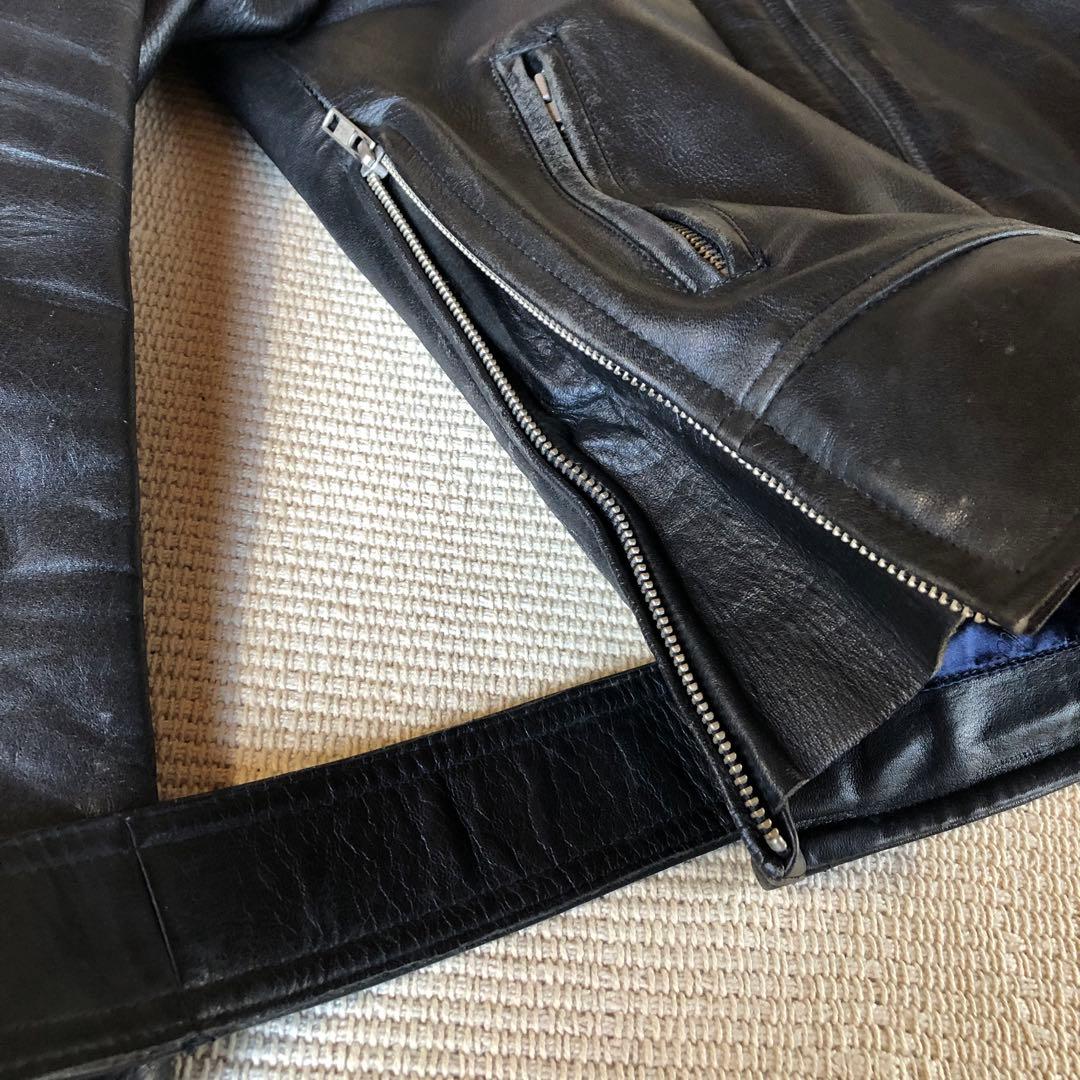 KOMINE コミネ シングルライダース レザージャケット 革ジャン ベルト付き