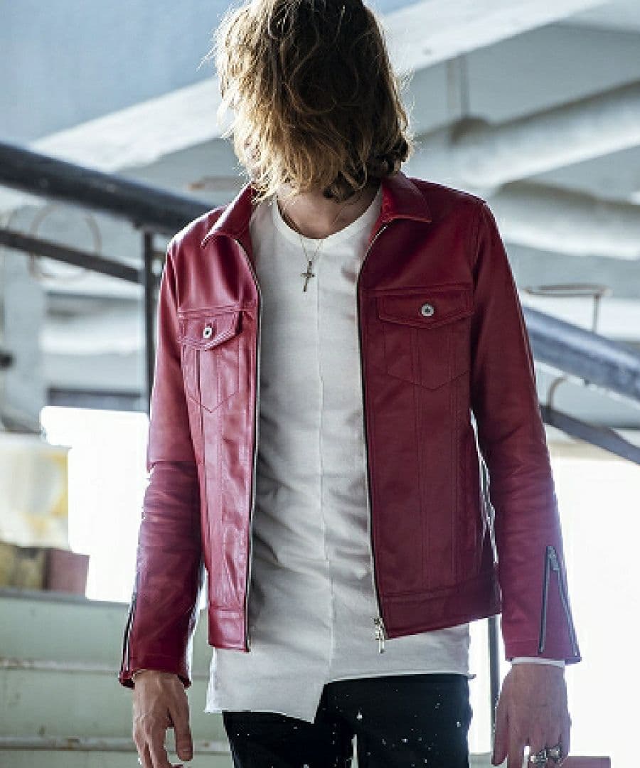 NO ID. ノーアイディー ライダース レザージャケット 牛革 サイズ3 L