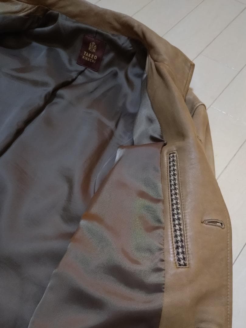 お洒落なレザージャケット タケオキクチ 羊革 M TAKEO KIKUCHI