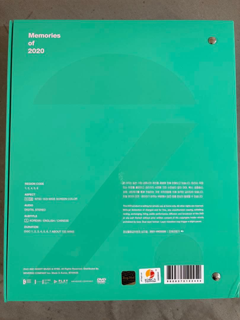 BTS MEMORIES OF 2018〜2020 DVDセット