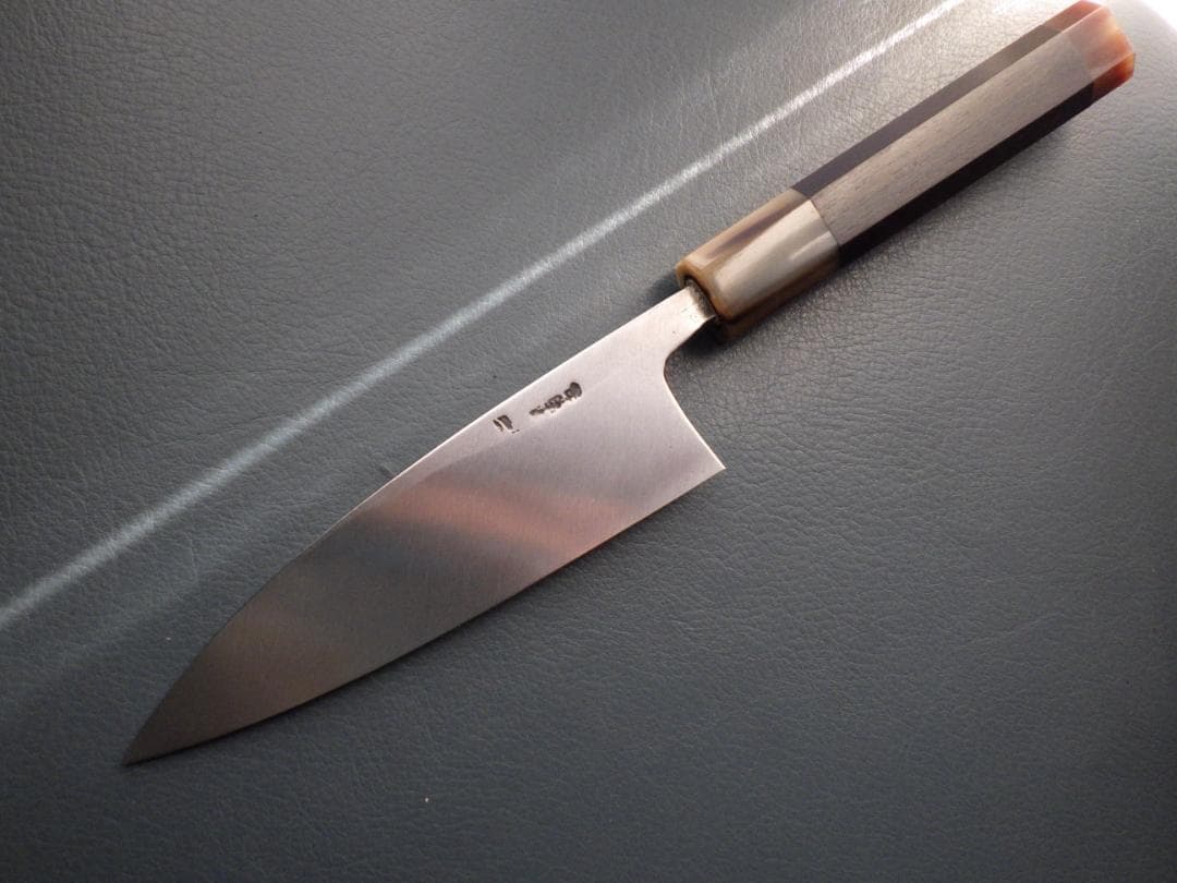 京都・菊一文字作★出刃包丁★両頭水牛黒檀柄★