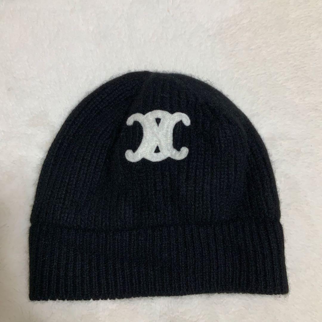 z*s様 CELINE ブラックニット帽 FREEサイズ