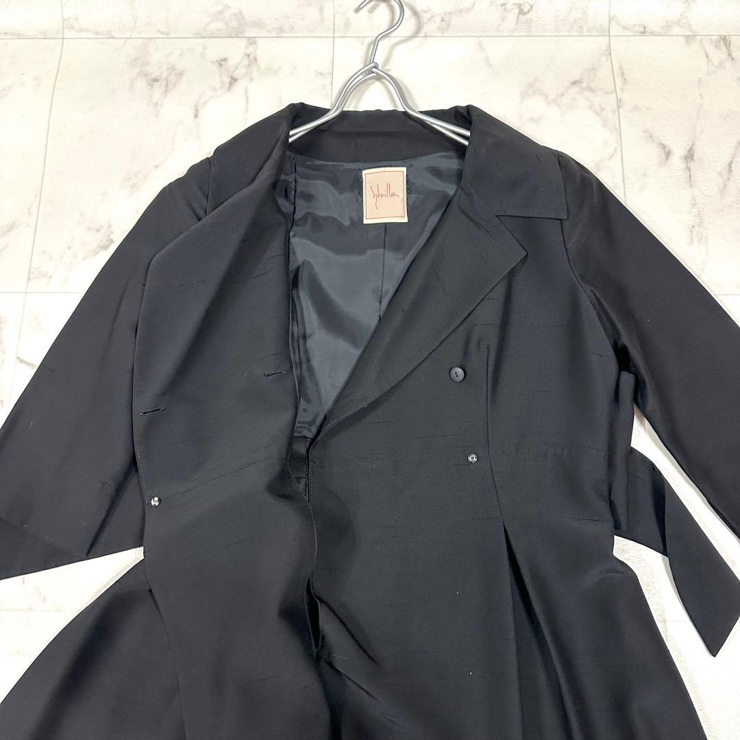 【美品】Sybilla ロングワンピース シャンタン生地 フレア 黒 L相当