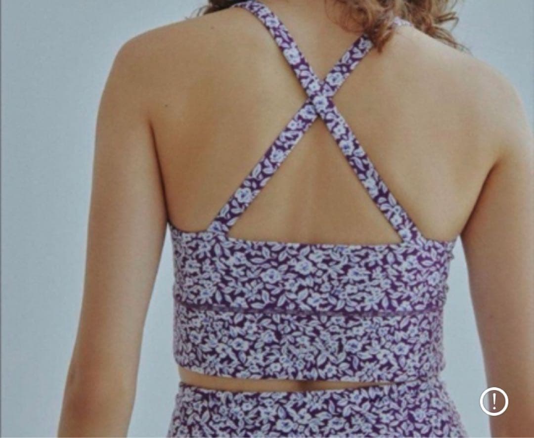 新品　emmi yoga エミヨガ　フラワーレギンス　小豆色×藤色S