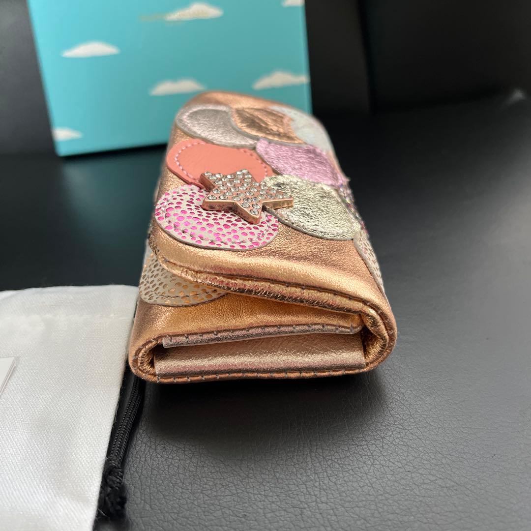 ［新品］☆ツモリチサト☆ マルチドット(ピンクゴールド)キーケース 、本革、ネコ