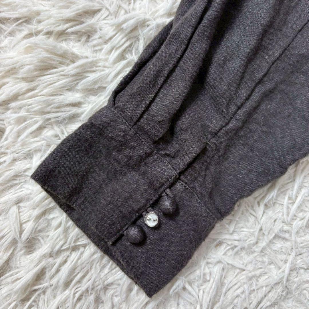 nest Robe ロングワンピース リネン100% チャコールグレー