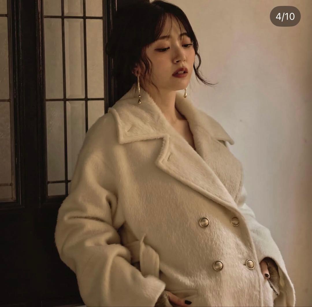 【mideal】shaggy middle coat