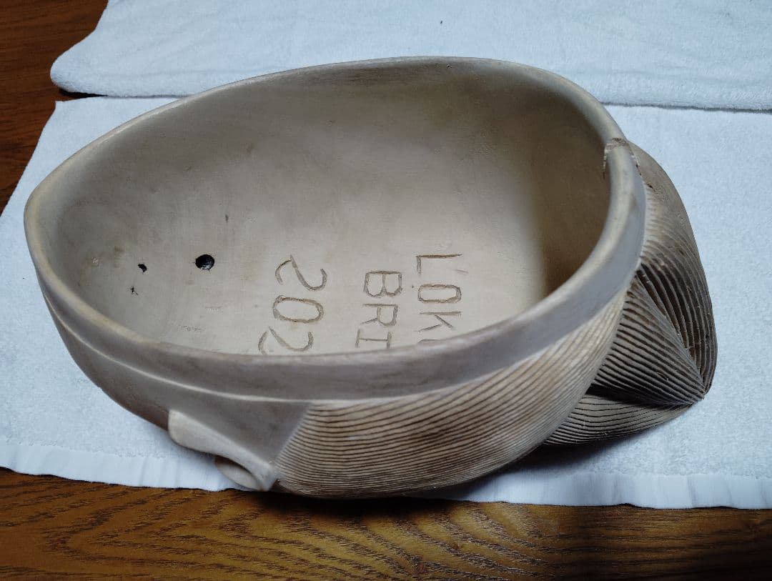 ベナン出身彫刻師　手作りの木製御面　アフリカ彫刻　現代アーティスト　美品　芸術品