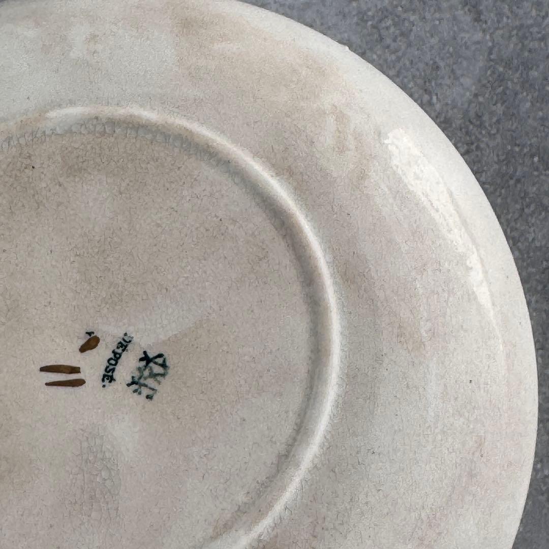 ①フランス アンティーク クレイユモントロー すずらん　ソーサー　小皿