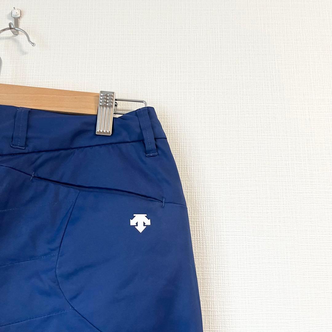 【美品】デサントゴルフ 中綿 パンツ S ネイビー 紺 レディース 防寒
