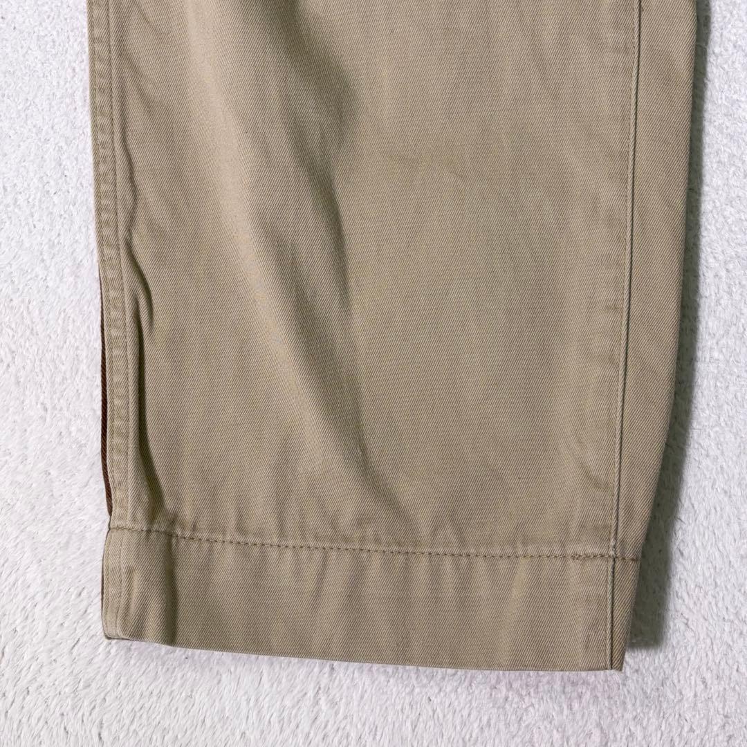 【A BATHING APE】ワークパンツ 迷彩サイドライン 馬柄裏地 ベージュ