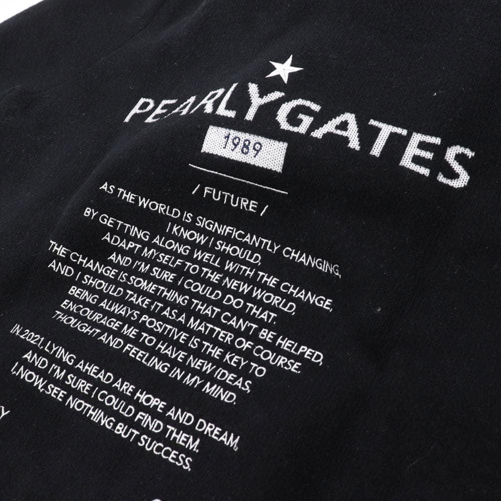PEARLYGATES　パーリーゲイツ　背中ロゴ　刺繍　肉厚ウールニットパーカー