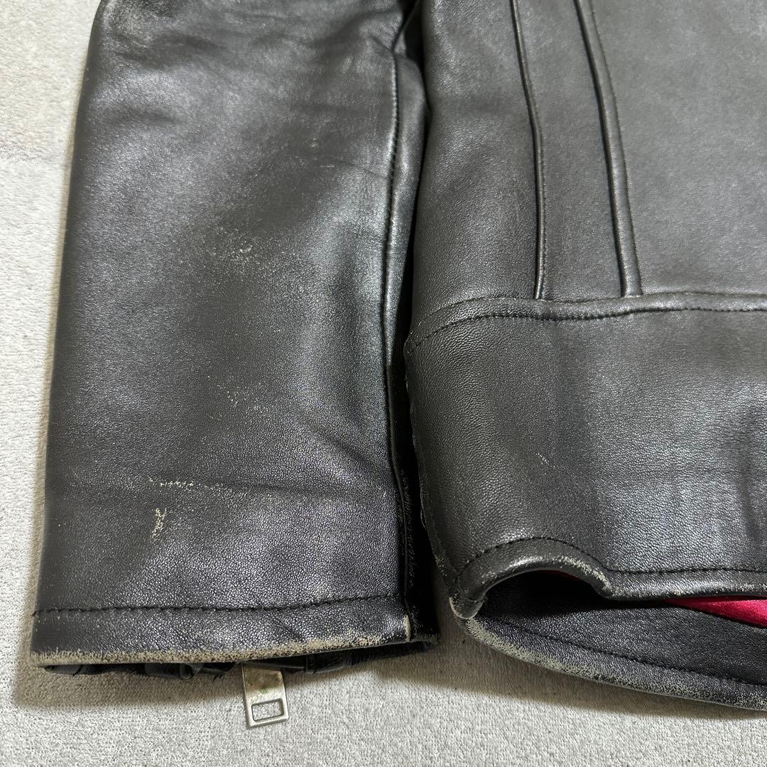 デ*ん様 4(L) 裏地赤‼️ジャックローズ　ダブルライダースジャケット　ブラッ