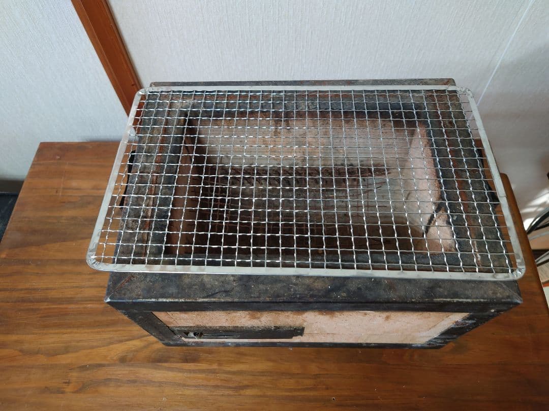 炭 七輪　コンロ　囲炉裏　網10枚、下敷き付き　アンティーク レトロC