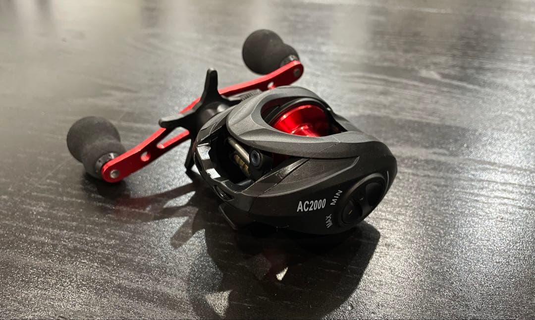 バス釣りセットベイトロッド&ベイトリール（パワーハンドル右巻)ライン100m付き