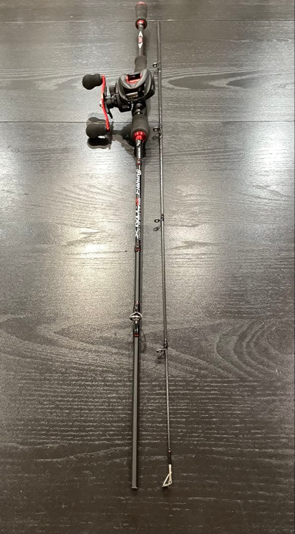 バス釣りセットベイトロッド&ベイトリール（パワーハンドル右巻)ライン100m付き