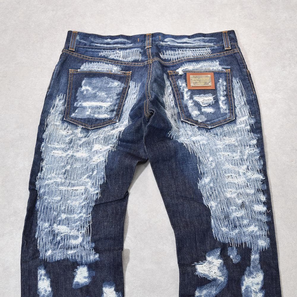 2010ss DOLCE&GABBANA クラッシュ ダメージデニムパンツ 48