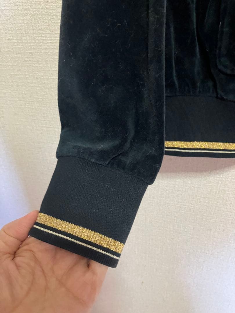 Wilson ウィルソン ベロアパーカー ジップアップ ブラック ゴールドライン