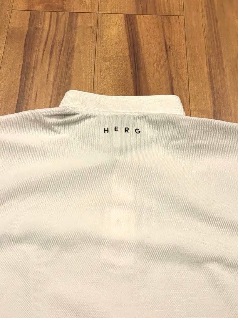 HERG1 エルグワン◇スタンドカラー ポロ　ホワイトL（5）