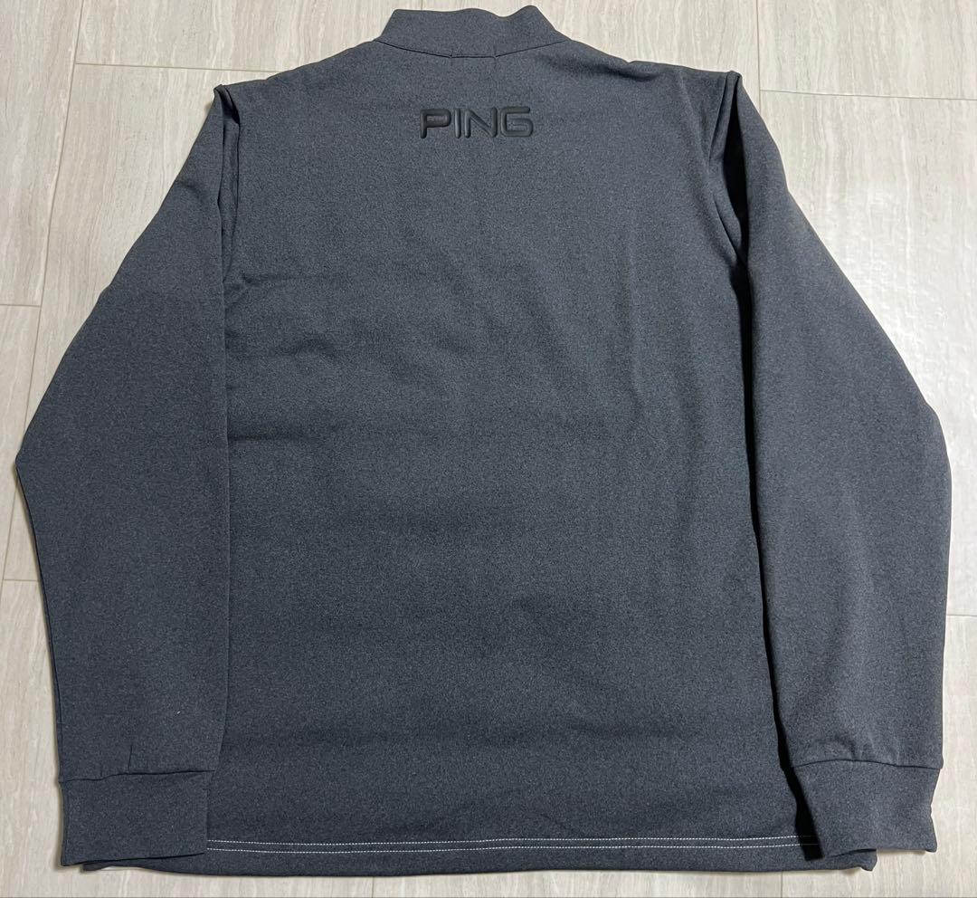 【新品・タグ付き】PING ハーフジップゴルフウェア　ホワイト×グレー　Lサイズ