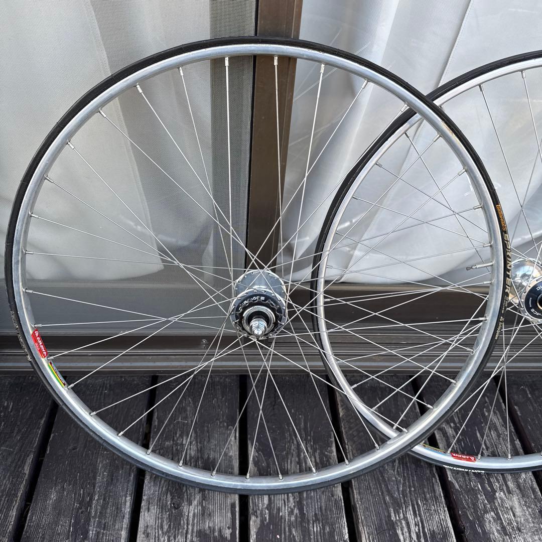SHIMANO デュラエース HB7600NJS 競輪 ゴールドリム 前後セット