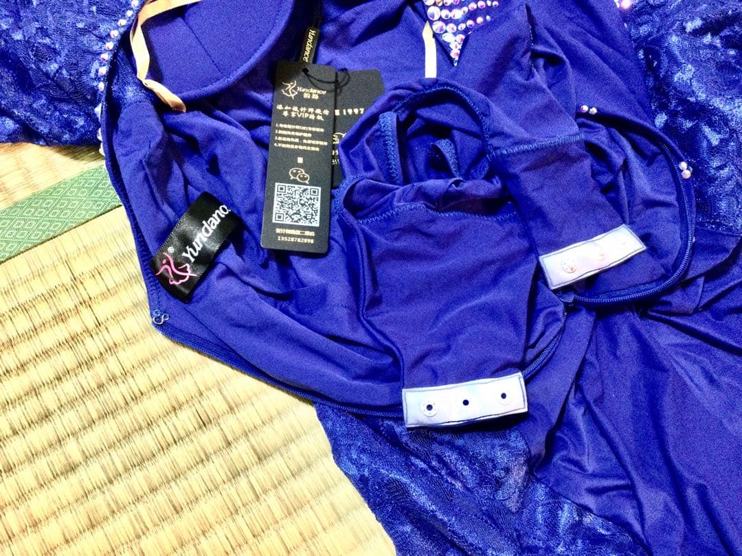 青 社交ダンス用ドレス