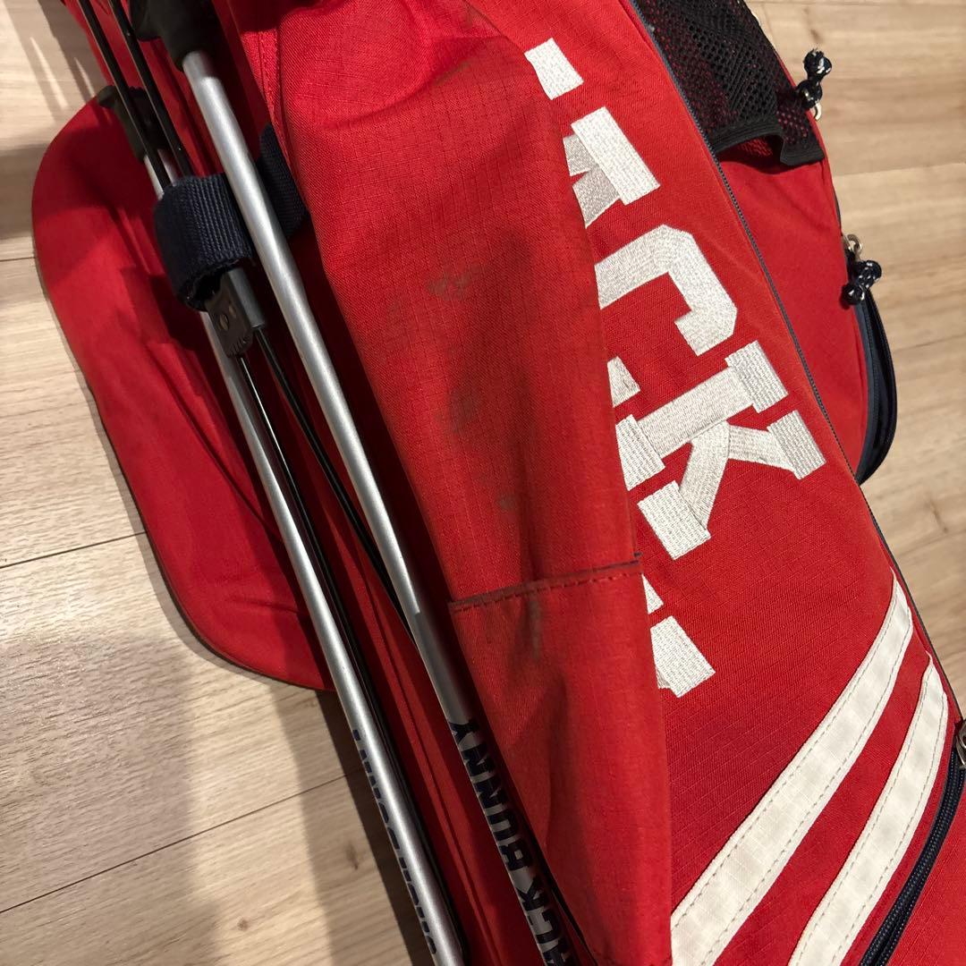 JACK BUNNY 赤 スタンド式ゴルフバッグ