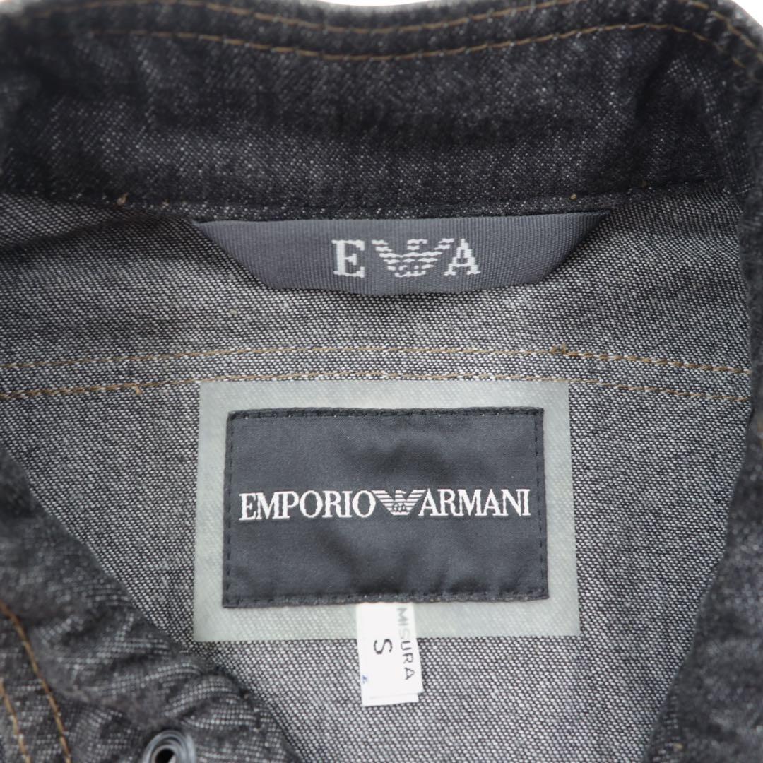 【希少】エンポリオアルマーニ デニム切替 レザーライダースジャケット ブルゾン