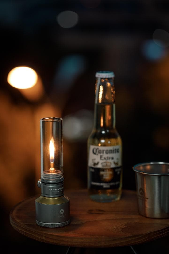 ガスキャンドル ランタン ガスランタン 専用タンク 木製ランタンケース付き