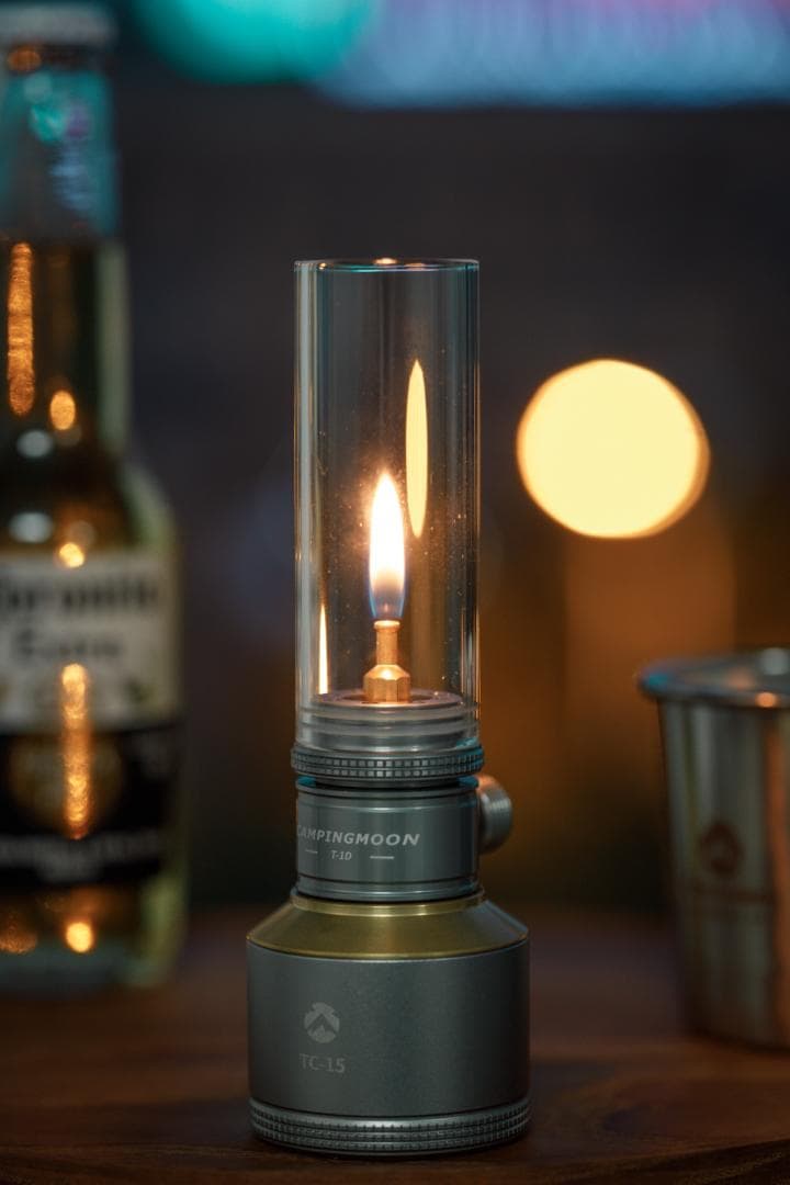 ガスキャンドル ランタン ガスランタン 専用タンク 木製ランタンケース付き