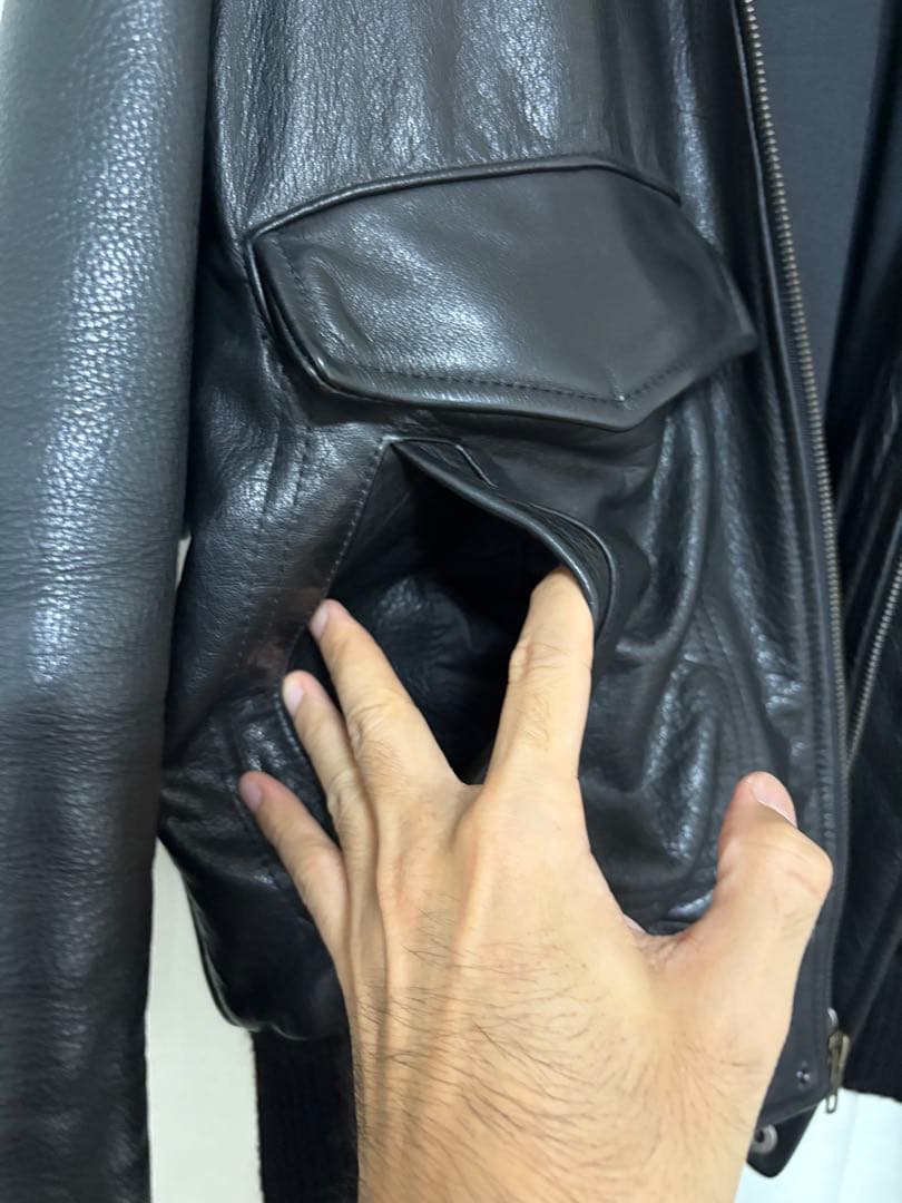 ブルックリンサーカス レザー ボンバー ジャケット ファー襟付き