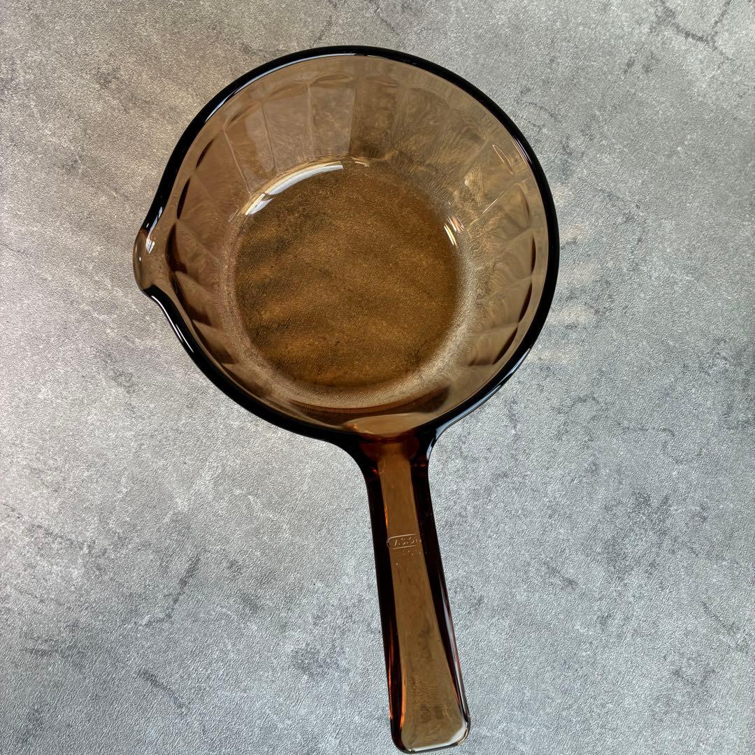 希少　コーニング社 VISION 超耐熱ガラス 片手鍋 1.0L アンバー