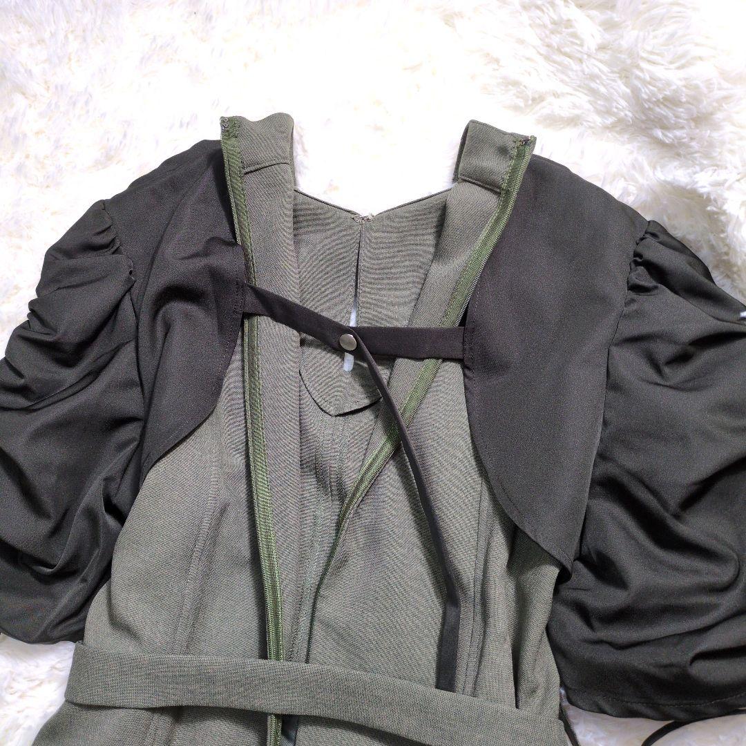 チャド✨ユナイテッドトウキョウ ギャザーボレロワンピース カーキ