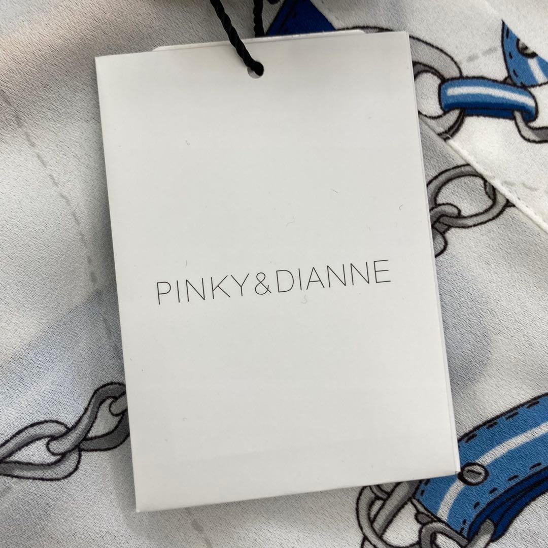 タグ付 未使用 PINKY&DIANNE ワンピース シャツ プリント 38 白