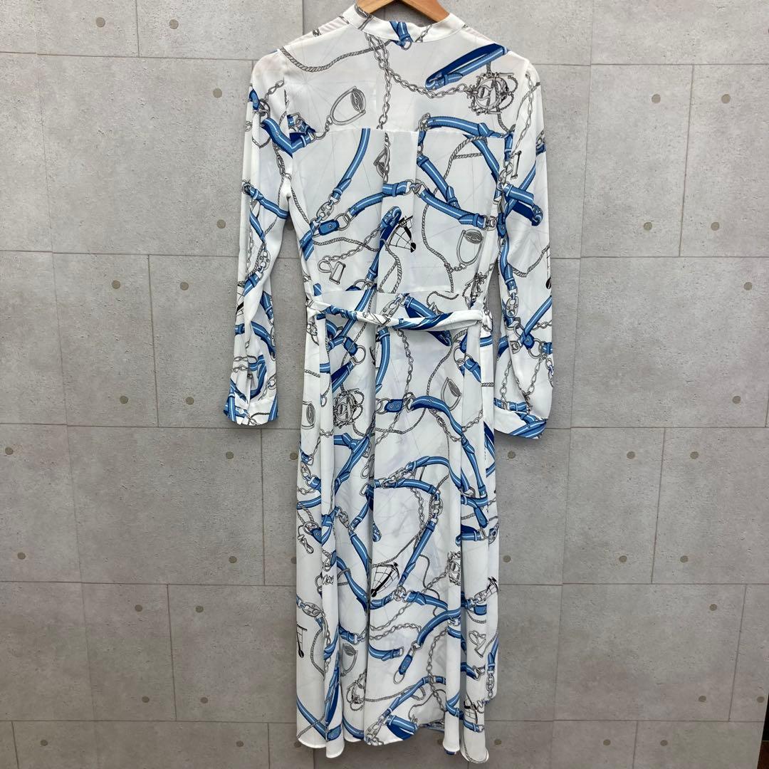 タグ付 未使用 PINKY&DIANNE ワンピース シャツ プリント 38 白