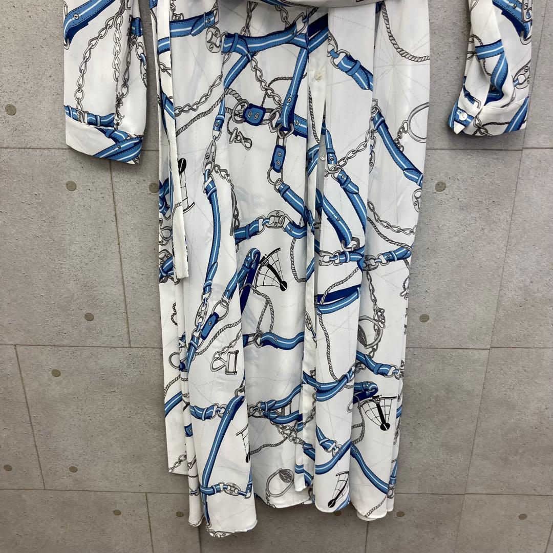 タグ付 未使用 PINKY&DIANNE ワンピース シャツ プリント 38 白