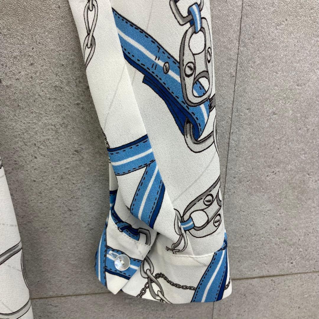 タグ付 未使用 PINKY&DIANNE ワンピース シャツ プリント 38 白