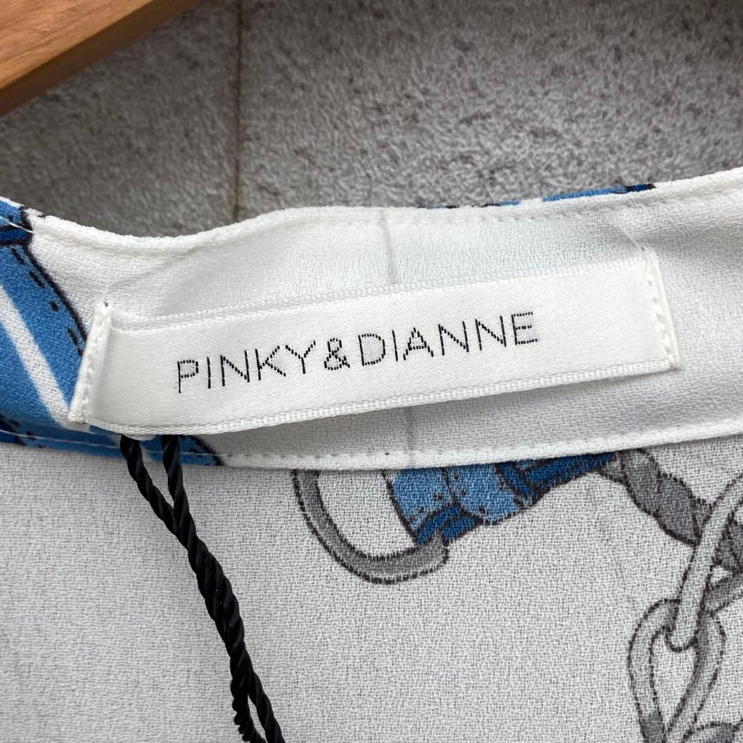 タグ付 未使用 PINKY&DIANNE ワンピース シャツ プリント 38 白
