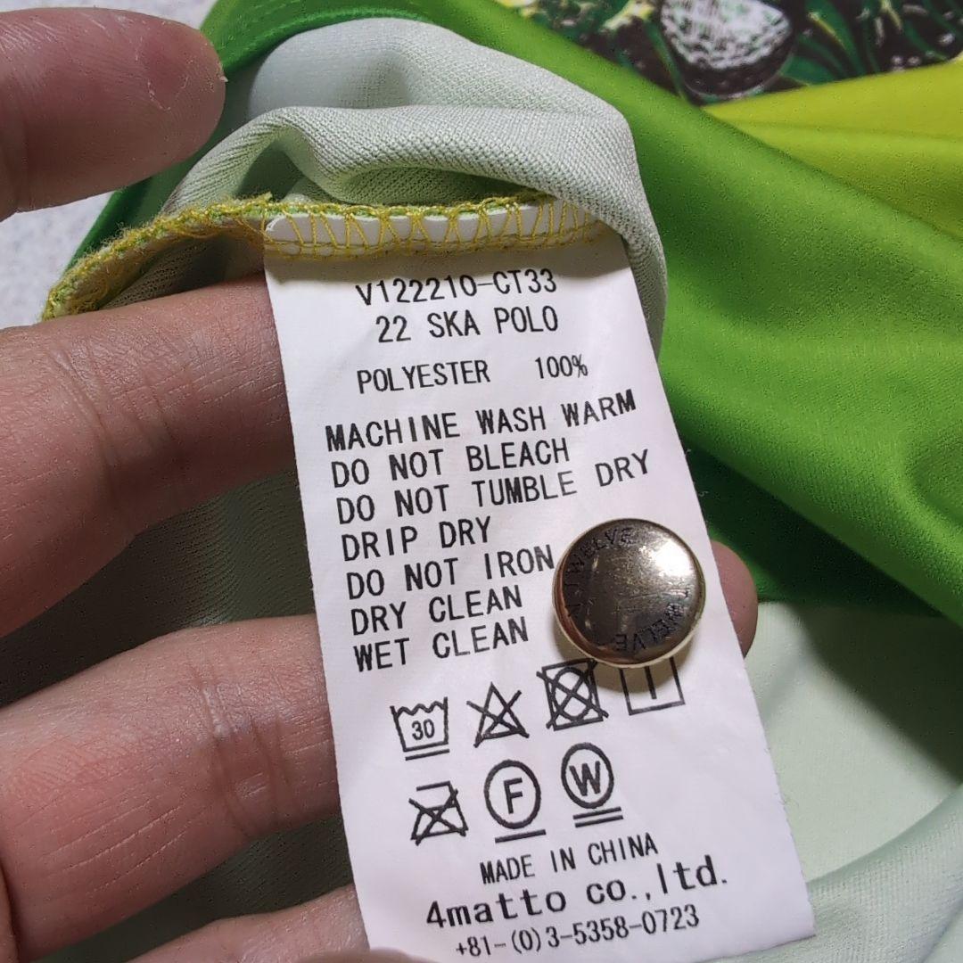 当日発送✨V12 22 SKA POLO メンズM ゴルフ ポロシャツ 金ボタン