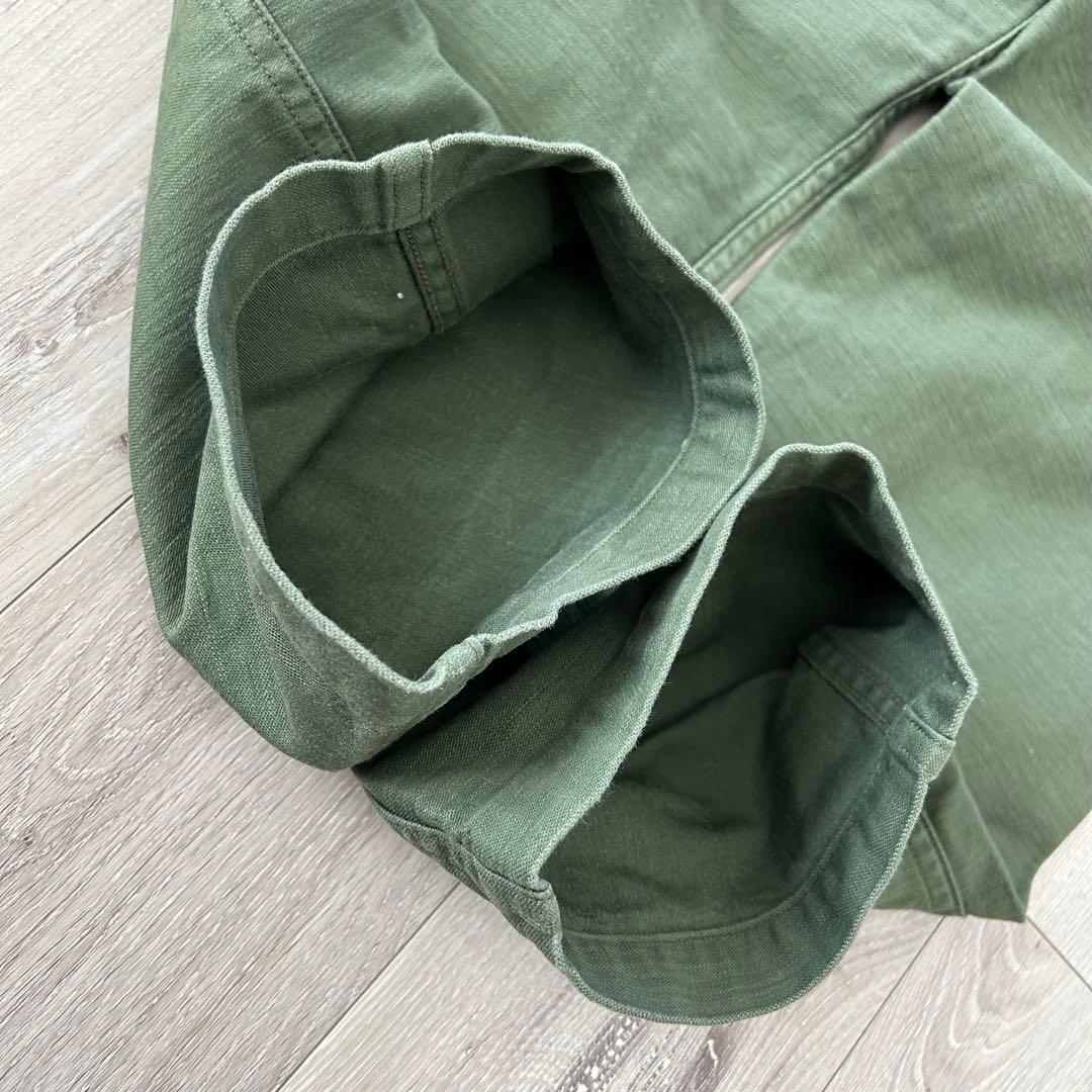 orSlow オアスロウ ベイカーパンツ ファティーグ Sオリーブ ボタンフライ
