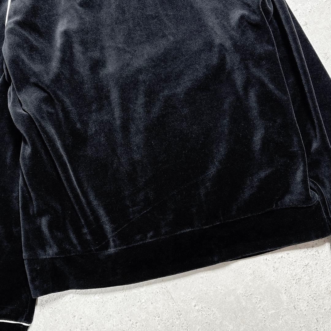 アルチビオ【２３AW】ベロアブルゾン　ジャケット　黒S　スパンコールロゴ