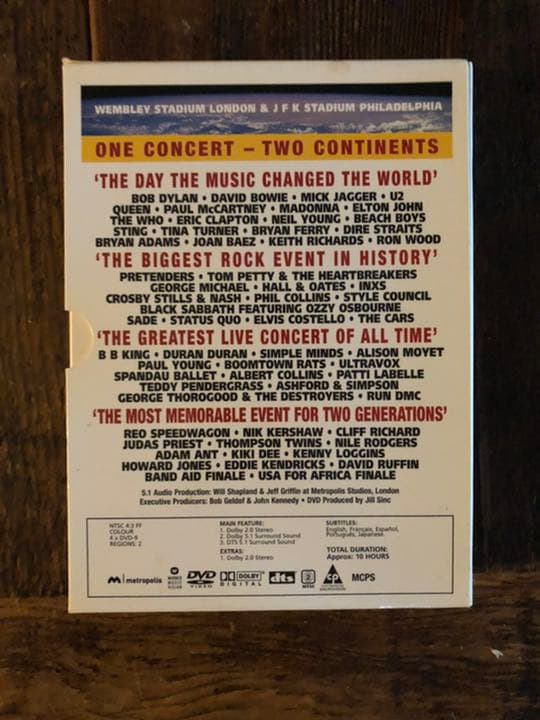 LIVE AID dvd4枚Box