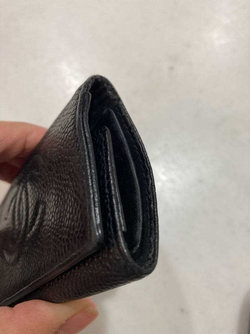 CHANEL ブラックレザー キーケース