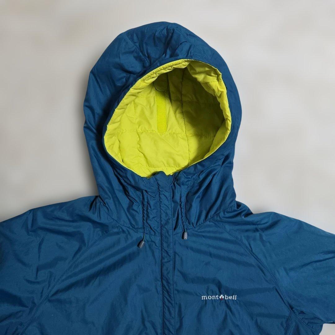 モンベル サーマランド パーカー リバーシブル 中綿 ジャケット L 青×黄