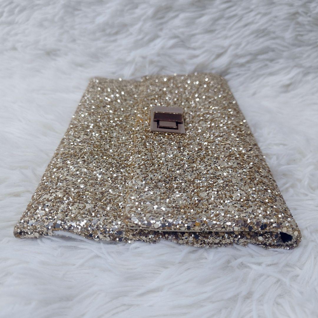 アニヤハインドマーチ　クラッチバッグ　パーティーバッグ　グリッター　金　結婚式