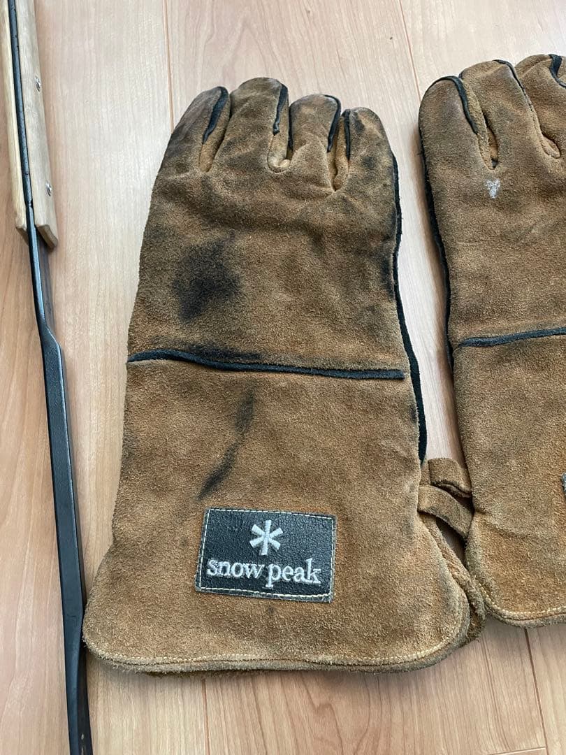 peak スノーピーク 焚き火グローブ 本革 レザー 手袋 焚き火鋏