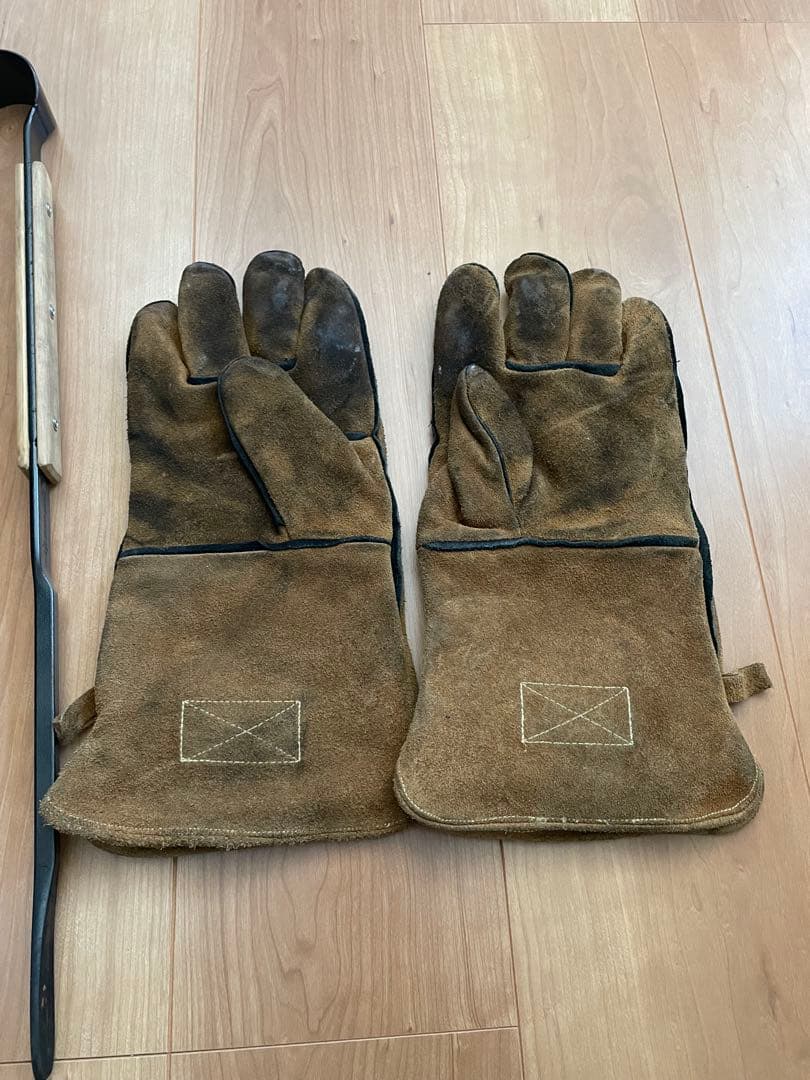 peak スノーピーク 焚き火グローブ 本革 レザー 手袋 焚き火鋏