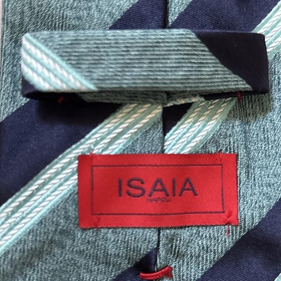 ★ セッテピエゲ ★イザイア ISAIA★ レジメンタルタイ・イタリア製・極美品